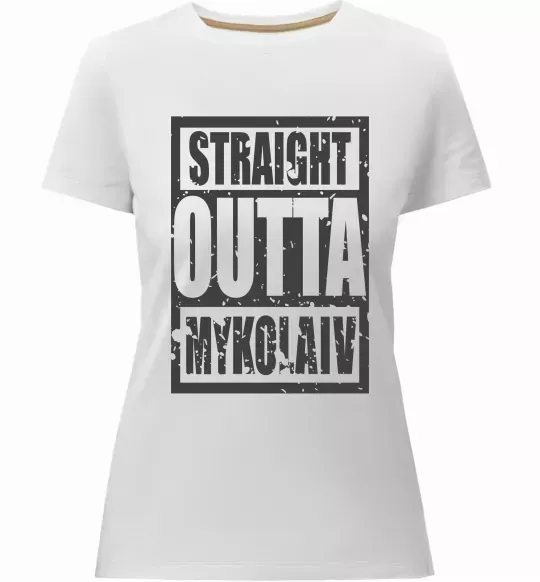 Женская премиум футболка Straight outta Nikolaev Белый фото