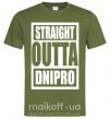 Мужская футболка Straight outta Dnipro Оливковый фото