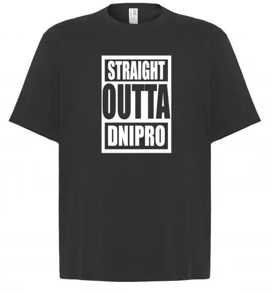 Футболка Оверсайз Straight outta Dnipro Черный фото