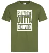 Мужская футболка Straight outta Dnipro Оливковый фото