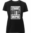 Жіноча преміум футболка Straight outta Dnipro Чорний фото