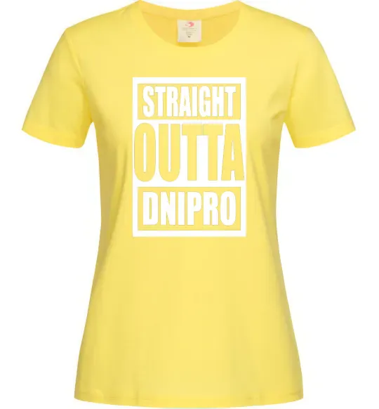 Жіноча футболка Straight outta Dnipro Лимонний фото