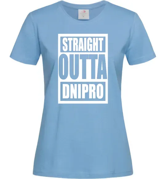 Жіноча футболка Straight outta Dnipro Блакитний фото