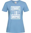 Жіноча футболка Straight outta Dnipro Блакитний фото