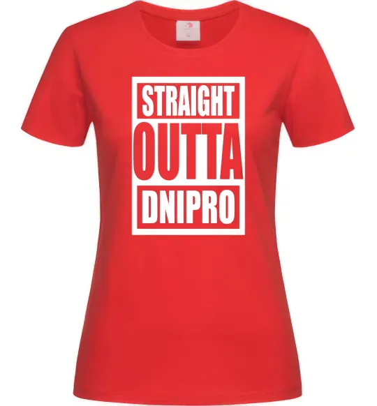 Жіноча футболка Straight outta Dnipro Червоний фото