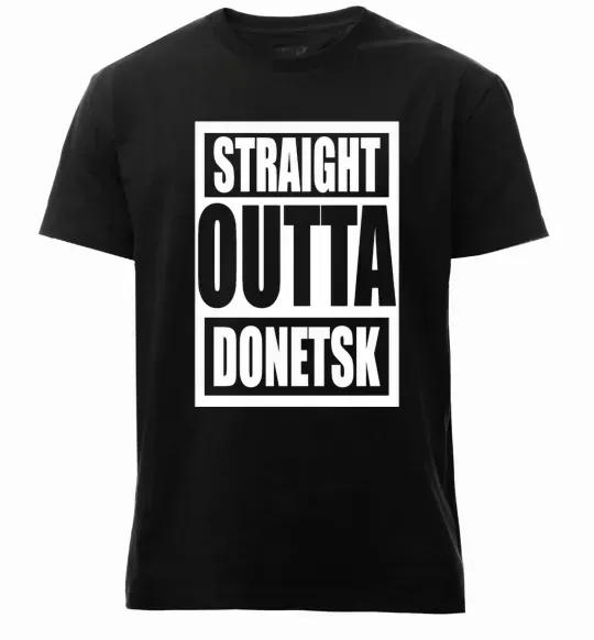 Чоловіча преміум футболка Straight outta Donetsk Чорний фото