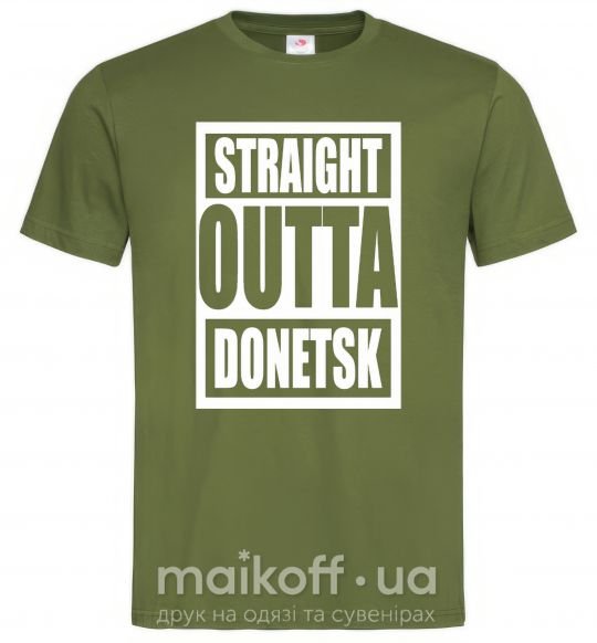 Чоловіча футболка Straight outta Donetsk Оливковий фото