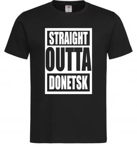 Чоловіча футболка Straight outta Donetsk Чорний фото