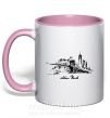 Чашка з кольоровою ручкою New York bridge Ніжно рожевий фото