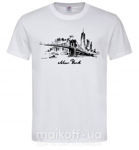 Мужская футболка New York bridge Белый фото