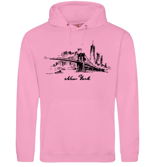 Жіноча толстовка (худі) New York bridge Рожевий фото