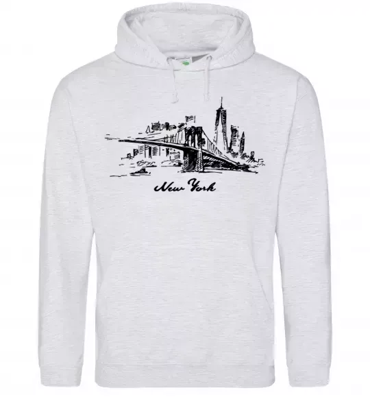 Жіноча толстовка (худі) New York bridge Сірий меланж фото