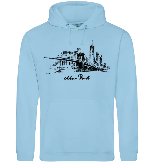 Жіноча толстовка (худі) New York bridge Блакитний фото
