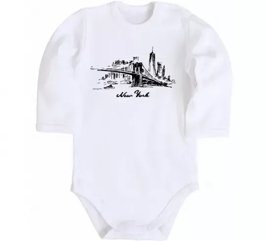 Детский боди New York bridge Белый фото
