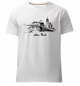 Мужская премиум футболка New York city напис Белый фото