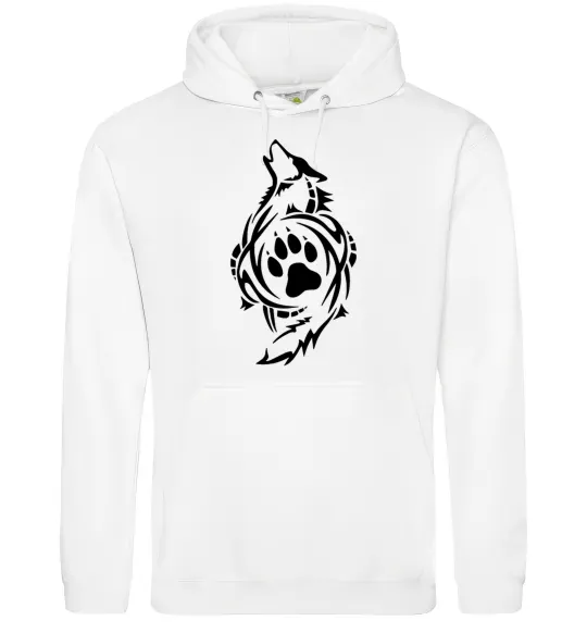 Чоловіча толстовка (худі) Вовк символ Білий фото