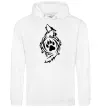 Чоловіча толстовка (худі) Вовк символ Білий Чоловіча толстовка (худі) Вовк символ Білий фото