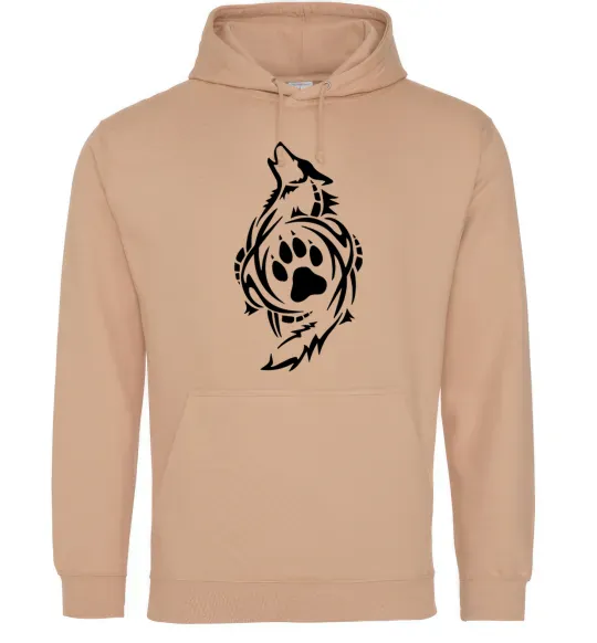 Чоловіча толстовка (худі) Вовк символ Пісочний фото