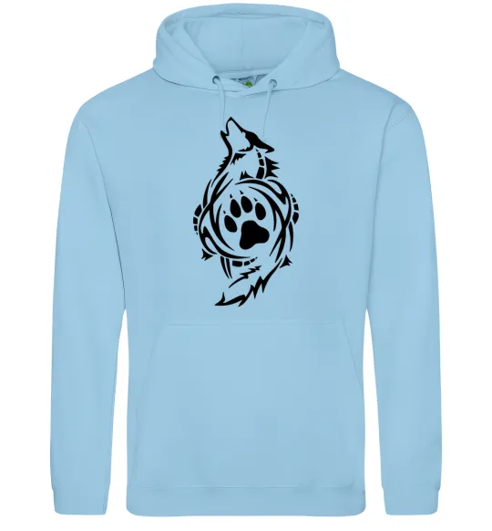 Мужская толстовка (худи) Вовк символ Голубой фото