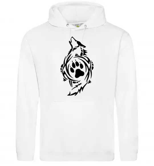 Жіноча толстовка (худі) Вовк символ Білий фото