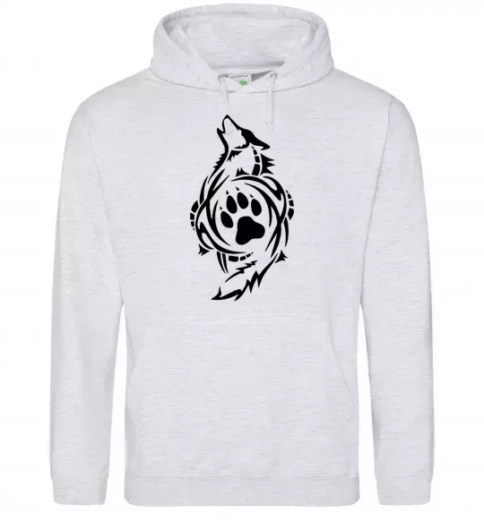 Жіноча толстовка (худі) Вовк символ Сірий меланж фото