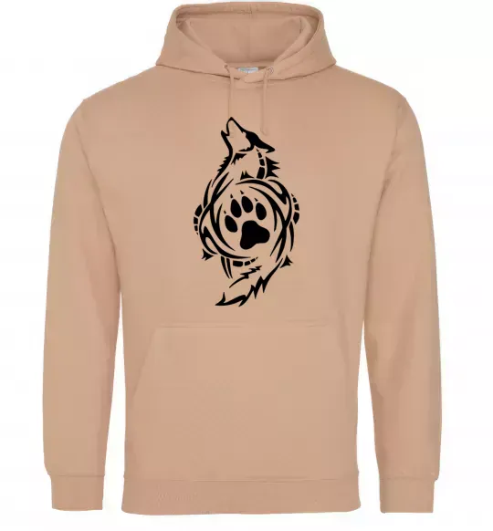 Жіноча толстовка (худі) Вовк символ Пісочний фото