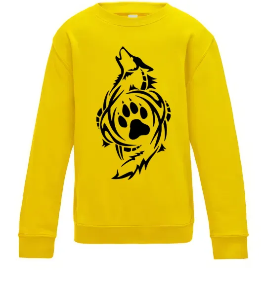 Детский Свитшот Вовк символ Солнечно желтый фото