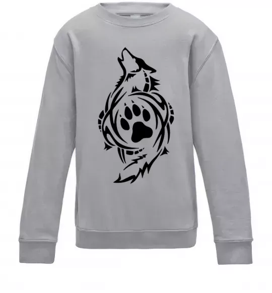 Детский Свитшот Вовк символ Серый меланж фото