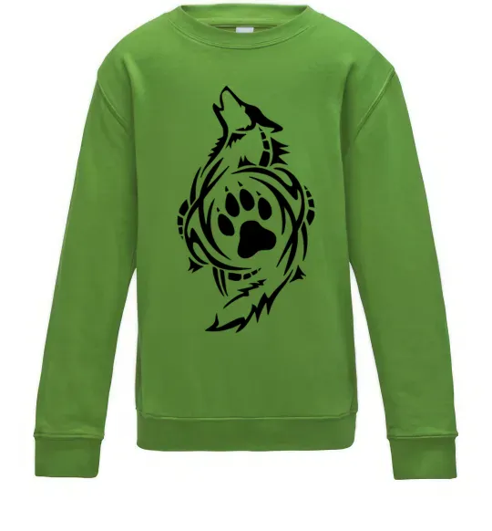 Детский Свитшот Вовк символ Лаймовый фото