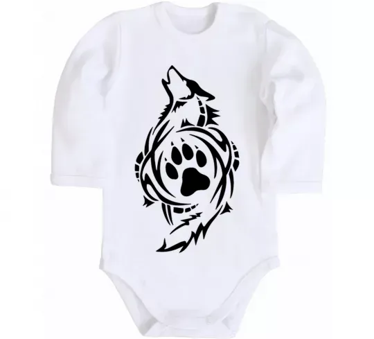 Детский боди Вовк символ Белый фото