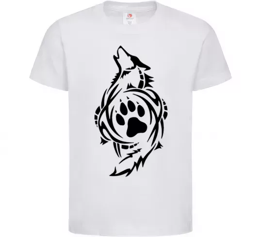 Дитяча футболка Вовк символ Білий фото