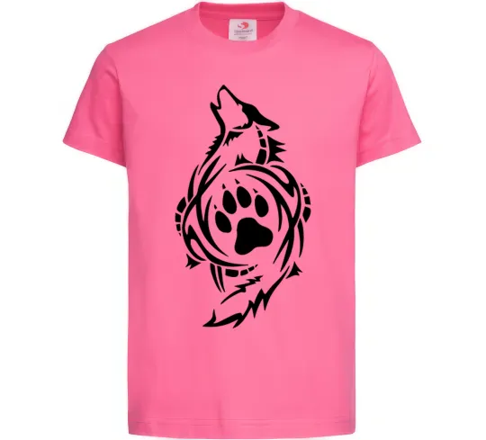 Дитяча футболка Вовк символ Яскраво-рожевий фото