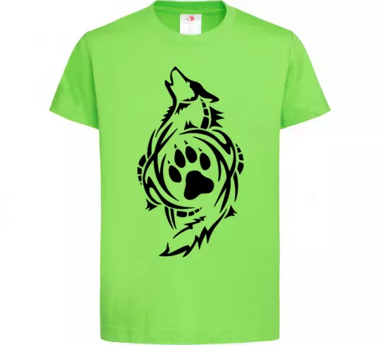 Дитяча футболка Вовк символ Лаймовий фото