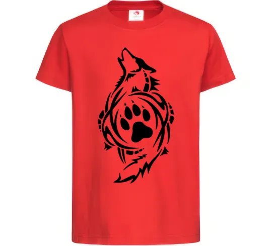 Дитяча футболка Вовк символ Червоний фото