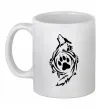 Чашка керамическая Вовк символ Белый фото