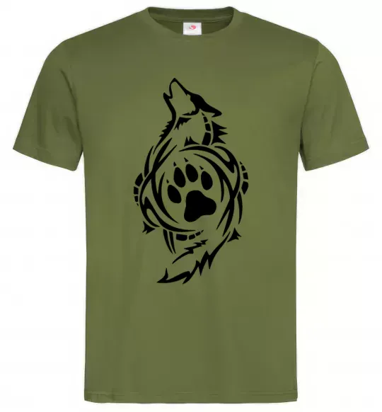 Чоловіча футболка Вовк символ Оливковий фото