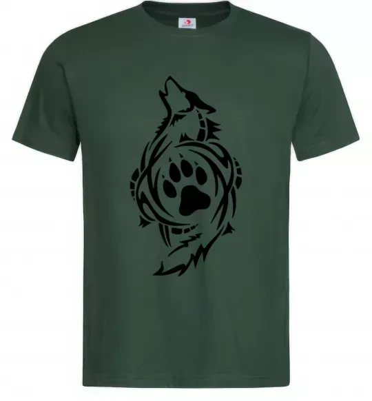 Чоловіча футболка Вовк символ Темно-зелений фото