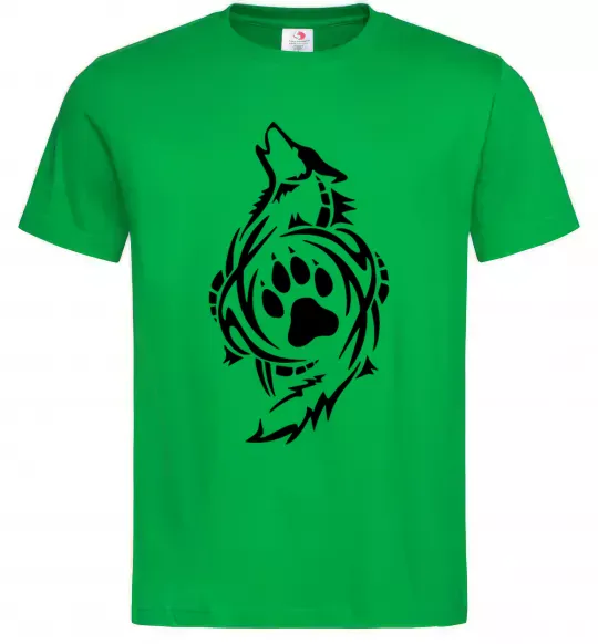 Чоловіча футболка Вовк символ Зелений фото