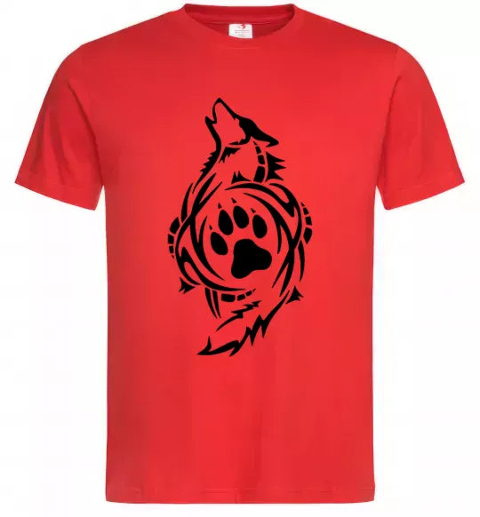 Чоловіча футболка Вовк символ Червоний фото