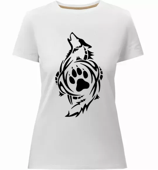 Жіноча преміум футболка Вовк символ Білий фото