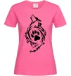 Жіноча футболка Вовк символ Яскраво-рожевий фото