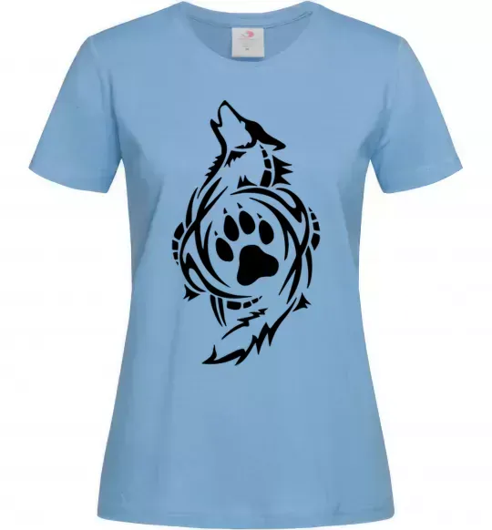 Жіноча футболка Вовк символ Блакитний фото