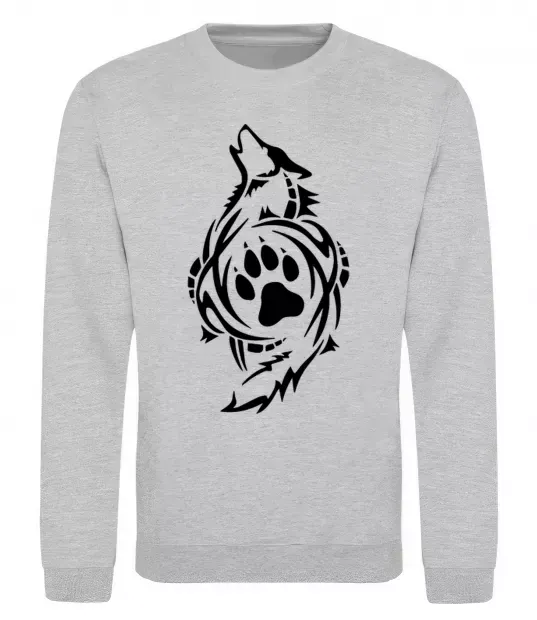 Світшот Вовк символ Сірий меланж фото