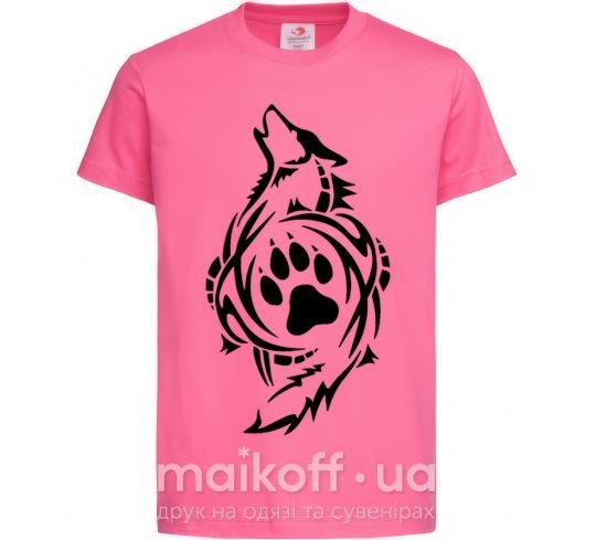 Детская футболка Волк символ Ярко-розовый фото