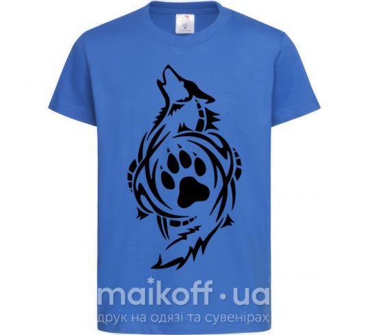 Детская футболка Волк символ Ярко-синий фото