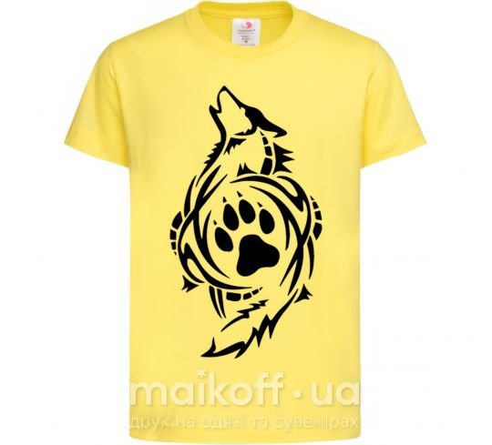 Детская футболка Волк символ Лимонный фото