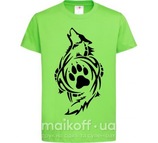 Детская футболка Волк символ Лаймовый фото