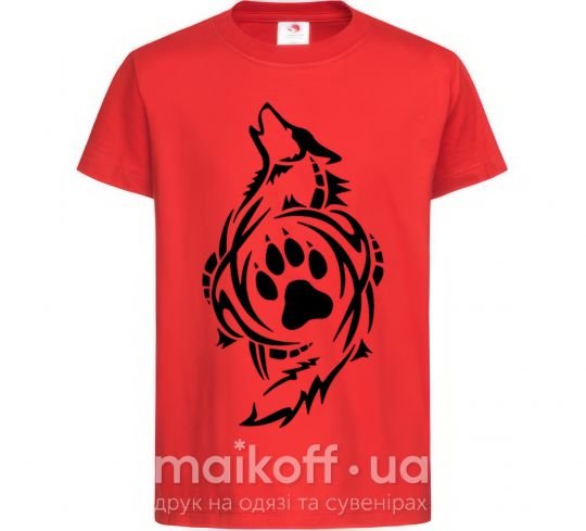 Детская футболка Волк символ Красный фото