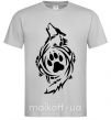 Мужская футболка Волк символ Серый фото