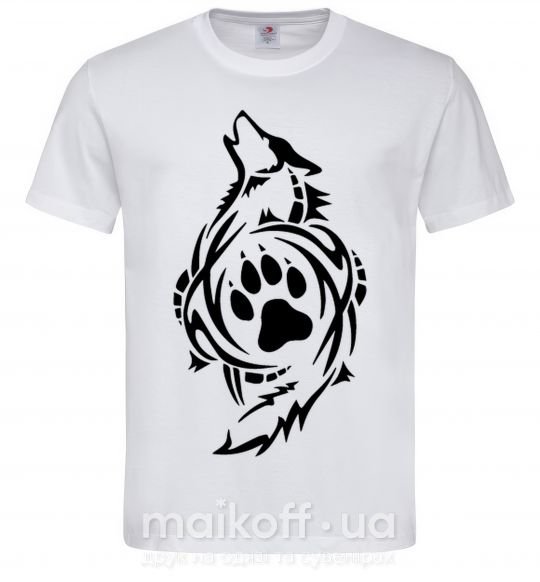 Мужская футболка Волк символ Белый фото